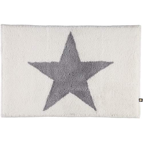 Preisvergleich Produktbild RHOMTUFT Badteppich Star Weiss / Edelstahl - 1341 60x90 cm