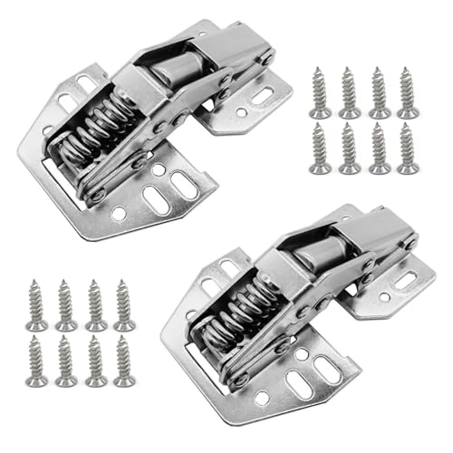 HAFRILY 2Pcs Cabinet Hinges Lift up Door Cabinet Hinges 90 Degree Kitchen Cabinet Cupboard Hinge with 16 Pieces Screws for Cupboard Wardrobe Doors Caravans Loft Hatch Capacity 30KG