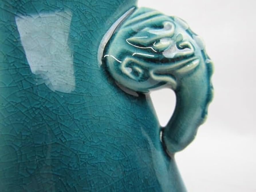 Amazon.co.jp: 京焼 光洋窯 日展会員 二代 山崎光洋 青磁 花瓶