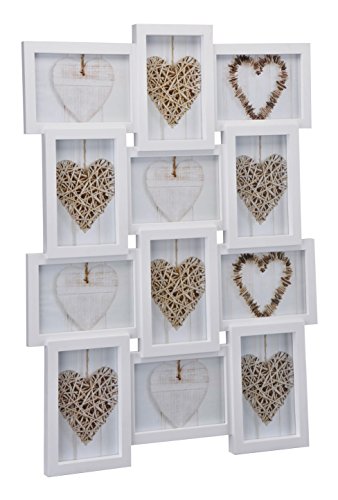 Spetebo Bilderrahmen weiß - Multirahmen für 12 Bilder 10x15 cm - Foto...