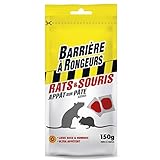 BARRIÈRE À RONGEURS Appâts sur Pâte, Contre Rats & Souris, 150 g, BARPAT150...