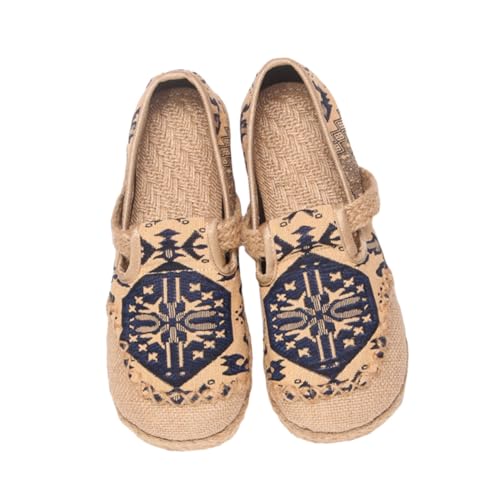 Chaussures en tissu brodées contre les pieds sensibles en coton doux