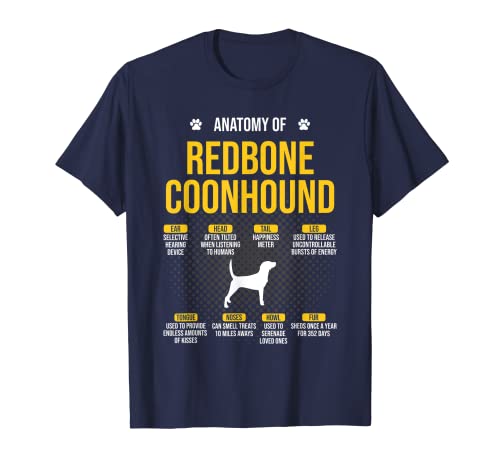 Anatomía de Redbone Coonhound Dog Lover Camiseta