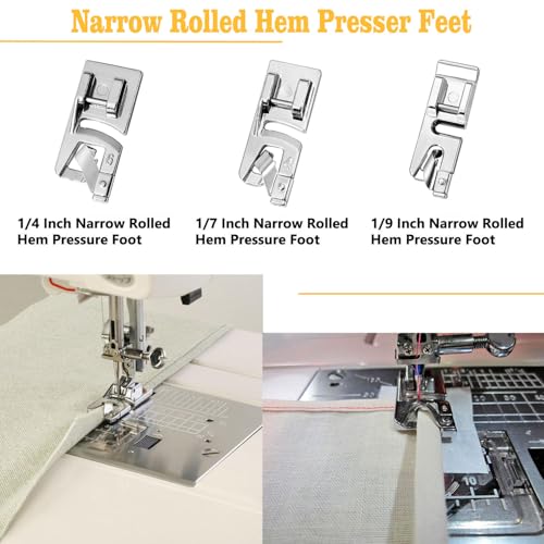 Pieds de machine à coudre en acier durable pour ourlet fin et précis - 5