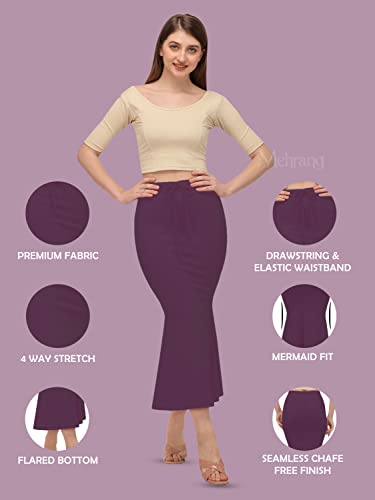 Image of Mehrang Stretchable Saree Shapewear Petticoat for Women, Cotton Blended,Petticoat,Skirts for Women,Shape Wear Dress for Saree