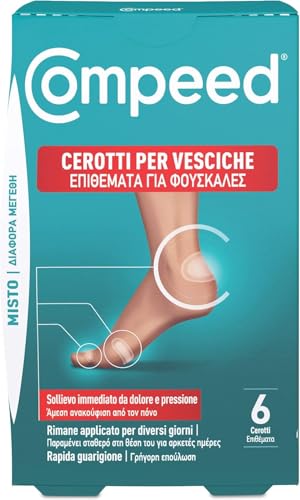 COMPEED Cerotti per vesciche. Lunga durata e resistenti all'acqua- Pack misto, 6 Cerotti. Pack 100% plastic free