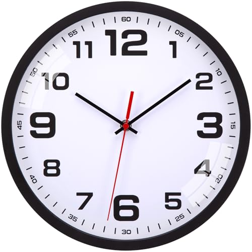 Warminn Wanduhr Ohne TickgeräUsche Lautlos Modern 30cm Quarz Groß Batterie Betriebene Wanduhr Einfach zu Lesen für Zimmer Zuhause KüChe Schlafzimmer Büro Schule