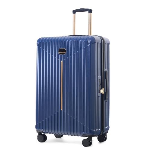 Image of Midnight Voyager Check-in Large 76cm | Trolley Bag Hard Case Polycarbonate, 4 Wheels 360 Degree Wheeling System Luggage, Suitcase for Travel, with Front Laptop Access (Storm Blue)