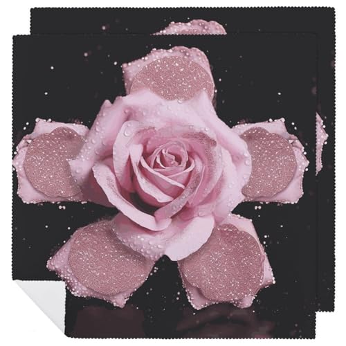 Servilletas de Tela Glitter Rose 2 Piezas miniatura 1