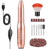 Torno para Uñas,Limas de Uñas Profesionales 6 en 1,Velocidad Ajustable de 20,000 RPM,Torno Uñas Kit de Manicura y Pedicura Profesional,Torno de Uñas Portátil,Set de Manicura para DIY Salón, Gold