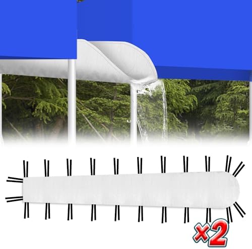 HZCGJMY 2 Pcs 10 Ft Canopy Rain Gutter for Pop Up Canopy White Outdoor Rain Tent Canopy Accessories Portable Canopy Gutter with Straps Connecting Tents Easy Drainage