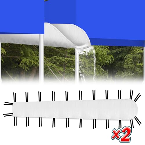 HZCGJMY 2 Pcs 10 Ft Canopy Rain Gutter for Pop Up Canopy White Outdoor Rain Tent Canopy Accessories Portable Canopy Gutter with Straps Connecting Tents Easy Drainage