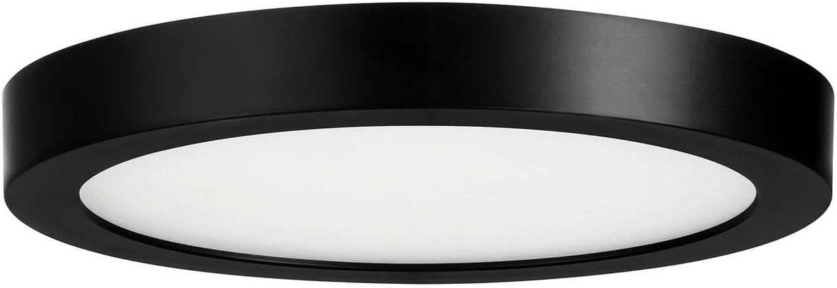 Savoy Lighting Assets 6-3333-7-BK T24 Compliant Outdoor Low Profile Flush Mount, Integrated LED 15 Watt, 1" H x 7" W, Black