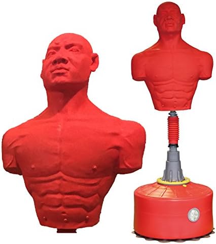 GYMENIST Standing Punching Bag Heavy Duty Manican Great for Punches Upper Cuts & Round House Kicks (RED)