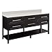 Signature Hardware 950891-1-LR Robertson 72" Double Vanity Set with Wood Cabinet and Vanity Top - Left and Right Side Faucet Holes (For Double Vessel Sink Installs)