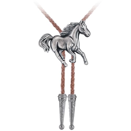 Image of GelConnie Bolo Ties for Men Women Western Cowboy Tie Mens Western Necklace Leather Necktie Gold Bolero Tie Cowboy Necklace