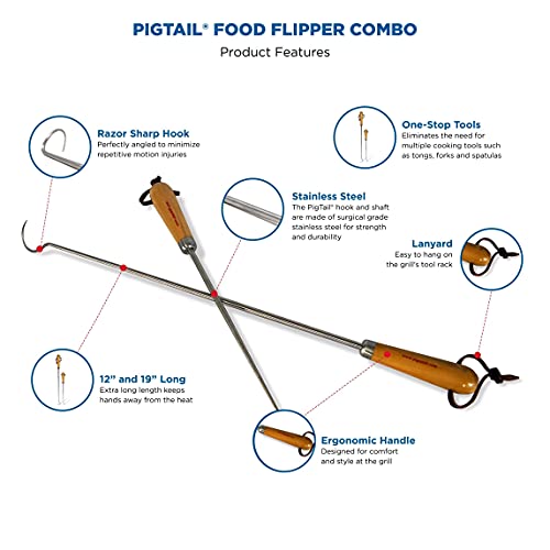 Jaccard Pigtail Food Flipper, Hardwood Handle/Stainless Steel, Combo (Blister Pack) by Jaccard - Image 3