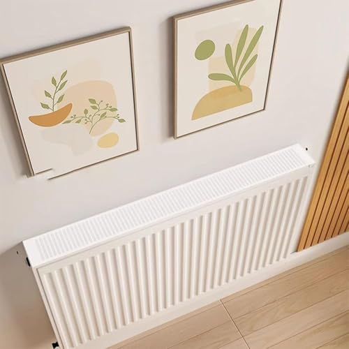 Housse de radiateur moderne à lattes verticales en coton et lin pour étagère de salon (80 cm)