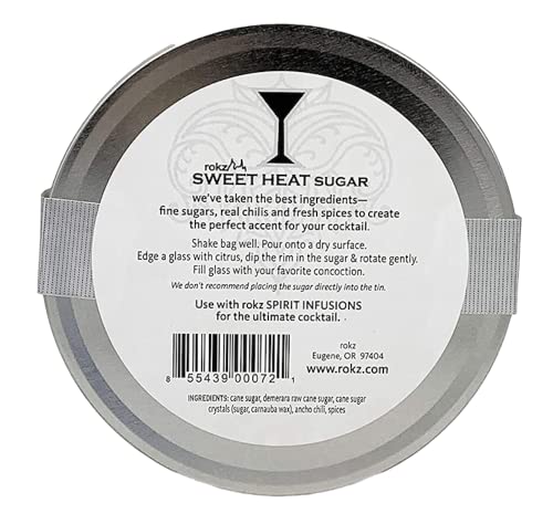 Rokz Rimming Sugar/Salts Set Of 2 Tins | Citrus Jalapeno Margarita Salt And Sweet Heat Chili Sugar | One Each | Contains 2, 4 Ounce Tins, 8 Ounces Total. #TOP5