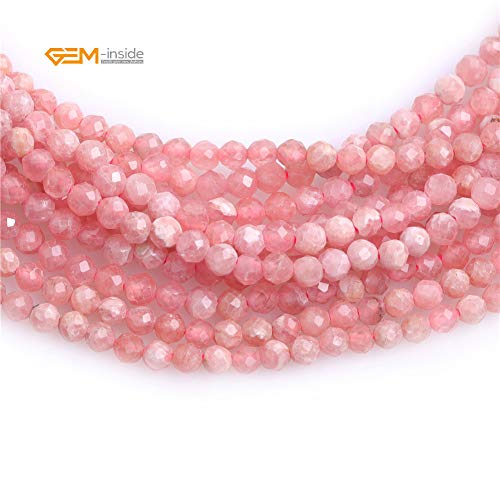 Perles rhodonite 3mm facettées pour création de bijoux faits main