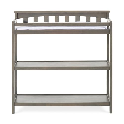 Child Craft Hampton Flat Top Crib and Changing Table Nursery Set, 2-Piece, Includes 4-in-1 Convertible Crib and Changing Table, Grows with Your Baby (Dapper Gray)