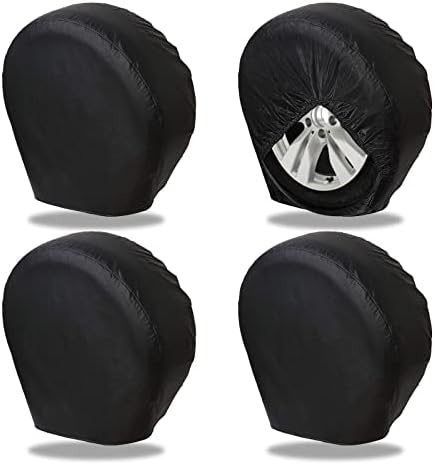 Umbrauto RV Tire Covers Set of 4, Heavy Duty Waterproof Tire Cover Wheel Covers Sun Rain Snow Protector for RV Wheel Travel Trailer Camper Truck SUV Motorhome Fits Tire Diameters 36''-39''