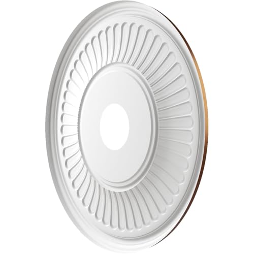 Image of Ekena Millwork CMP19BECDC Berkshire Thermoformed PVC Ceiling Medallion (Fits Canopies up to 8 3 /8 inch), 19 inchOD x 3 1 /2 inchID x 1 inchP, Metallic Dark Copper