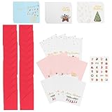 SOPOTUTU Weihnachtskarten 49 Stück mit Umschlägen Papier Grußkarten Segenskarten für Weihnachten und Neujahr