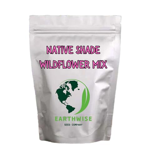 Earthwise Shady Native Wildflower Seed Organic Native Blooms for Shaded Areas Pollinator Friendly Low Maintenance Chemical-Free 1/4 lb Covers Up to 175 sq ft
