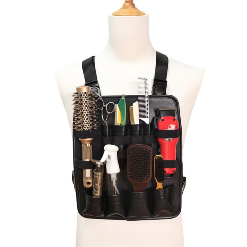 FRCOLOR Friseur Brusttasche Friseur Werkzeugtasche Aus Oxford-Stoff Mit Verstellbaren Trägern Scherenhalter Für Stylist Taschen Für Friseurwerkzeuge Schnellzugriff Für Kämme Und Haarschneidemaschinen