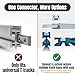 POWERTEC Multi T-Track Connector Kit, 4-Pack Aluminum Alloy Joint Brackets with Set Screws & Hex Key – Fits Universal, Multi, and Heavy-Duty T-Track Systems for Extending and Joining Tracks (72283)