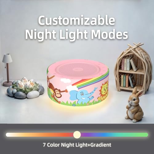 Image of Kipcush White Noise Machine for Baby & Adults, Sleep Sound Machine with 30 Soothing Sounds, 8-Color Night Light, Memory Function, White Noise for Sleeping, Nursery, Office, Travel, Relaxation