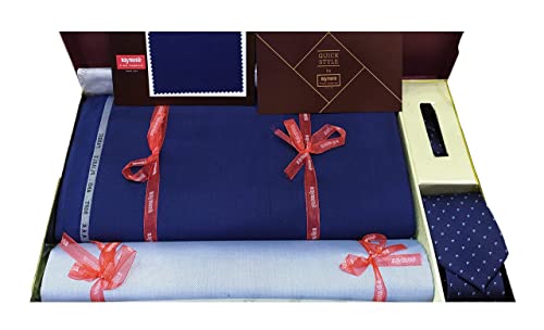 Image of Raymond Men's Woollen Unstitched Suit Set with Tie and Shirt Piece (3.25 mtr Length