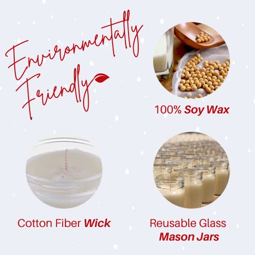 Nika's Home Spiced Cranberry Soy Candle 12Oz Mason Jar Non-Toxic White Soy Candle-Hand Poured Handmade, Long Burning 50-60 Hours Highly Scented All Natural, Clean Burning Candle Gift Décor #TOP2