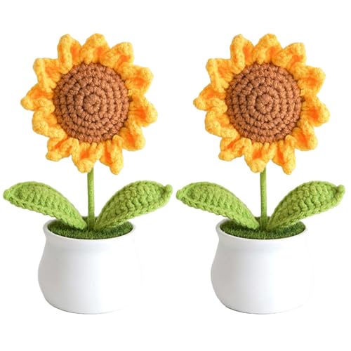 Mold Your Memories Crochet Sunflower with Pot Set of 2. Artificial Flower for Home décor, car Interior, Office Table, Living Room.(Set of 2) (B0DGLTSRY8) Amazon Price History, Amazon Price Tracker