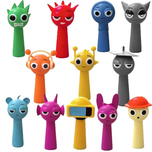 CHANCCI 12 stuks cartoonfiguren, actiefiguren, stripfiguren, Wenda-standbeeld, kleurrijke speelgoedfiguren voor kinderen voor elke gamefan, meisjes en jongens (A-12PCS)