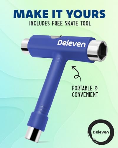 D Deleven Deleven 22 Inch Skateboard With Bright Led Wheels, Skate Tool, Abec 7 Bearings - For Kids Beginners Adults thumb #5