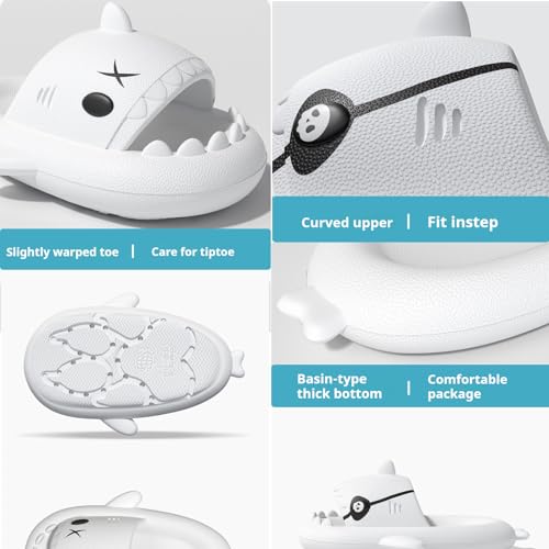 Big Eyes Shark Slides,Pirate Shark Slides,Thick Sole Non-Slip Shark Slippers Sandals.Cute Unisex 3d Shark Slippers2