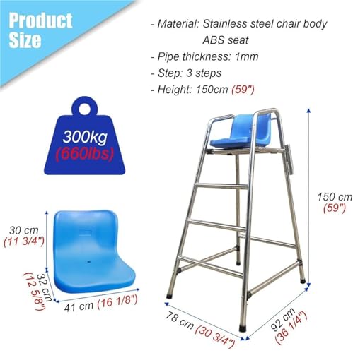Silla de Guardavidas Alta para Piscina Acero Inoxidable miniatura 3