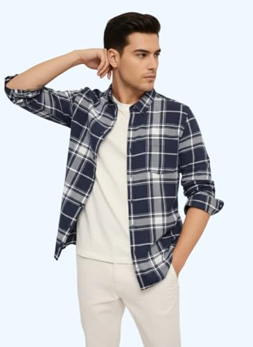 Image of Mens Casual N Formal Single Pocket Check Shirt