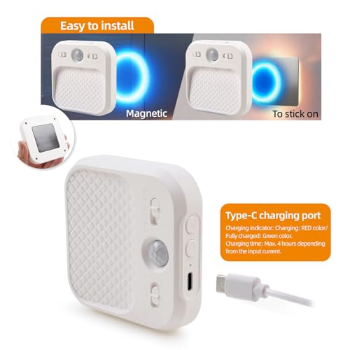 Image of DAMI Led Night Light with Motion Detector 2 Pack, Cabinet Light Dimmable with Timer Function, Staircase Lighting RGBW, Hallway Light Rechargeable 600mAh for Children's Room