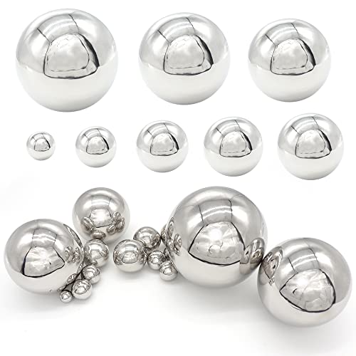 Tucireat Dekokugel Silber 15 Stück Gartenkugeln für Außen Dekokugeln für Garten Deko Kugel Garten Edelstahl Gartenkugel Spiegelpoliert Hohlkugel Deko-Kugel Edelstahlkugeln Kugel Gartenkugel 16-120mm