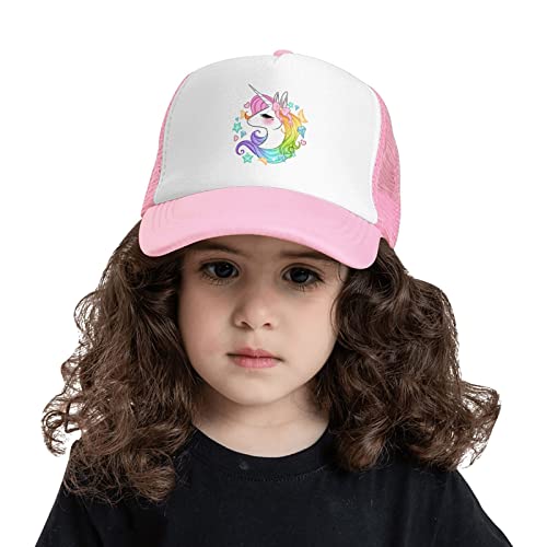 Waldeal Girls Cute Unicorn Trucker Hat Adjustable Kids Mesh Snapback Hats Toddler Baseball Cap Ages 4-10 Pink #TOP1