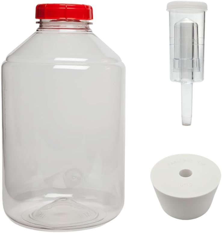 FastRack 3 Gallon PET Wide Mouth Fermonster with Airtight Lid, #10 Drilled Stopper & Twin Bubble Airlock | BPA-Free, Food-Grade | Large Primary Fermenter for Home Brewing, Wine & Beer – 1 Pack