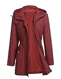 HOTLOOX Women's Rain Jackets Waterproof with Hood Lightweight Active Outdoor Trench Long Raincoat...