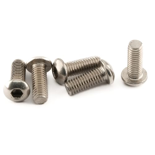 Mini viti ISO-7380 con testa semicircolare e esagono incassato in acciaio inox A2, 4 x 10 mm