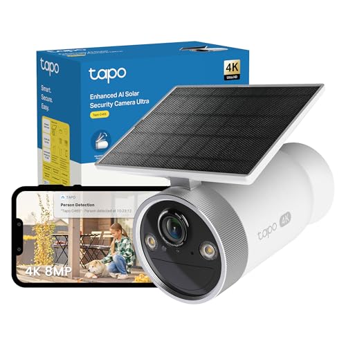 Tapo C465 4K 8MP UHD Security Camera Outdoor Wireless, All-in-One Solar Security Camera, Starlight Colour Night Outdoor Camera,AI Detection,IP65,No Hub Required CCTV,Alexa,Google Home,No Mon