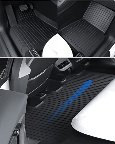Model Y Floor Mats ＆ Cargo Liners ＆ Storage Mats Compatible With 2020 2021 2022 2023 Tesla Model Y 5-Seats Models，All Weather Protection 3D Waterproof Durable Anti-Slip Custom-Fit Set Accessories #TOP3