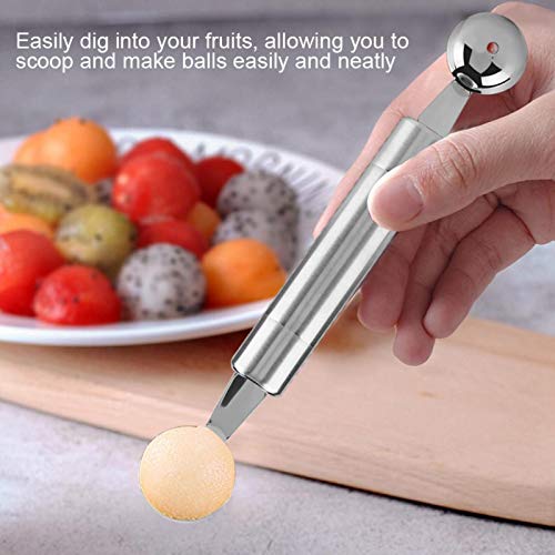 Duurzame Single Double-Head Melon Baller, Premium RVS Watermeloen Meloen Baller Fruit Vleesmes Keukengereedschap Gereedschap Watermeloen Windmolen Cutter Slicer(Dubbelkoppige fruitplukker) - Image 7