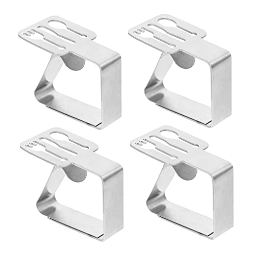 PRETYZOOM Practical Tablecloth Clamps 6 Pack Stainless Steel Non-Slip Design for Tables Cover Clips Wedding Buffet Use